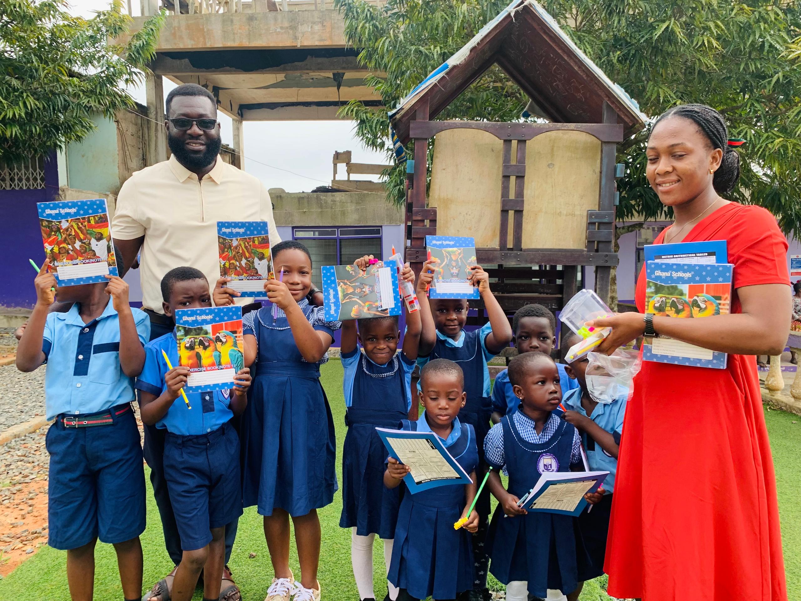 Empowering the Next Generation: Nana Adwoa Asantewaa I Welcomes My First Day at School Learners Through Generous Donation